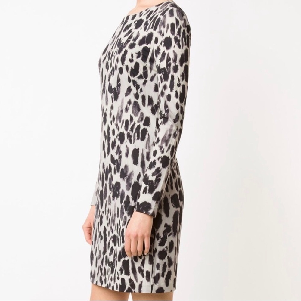 NWOT Nicole Miller Long-Sleeve Animal Print Dress - Picture 2 of 8